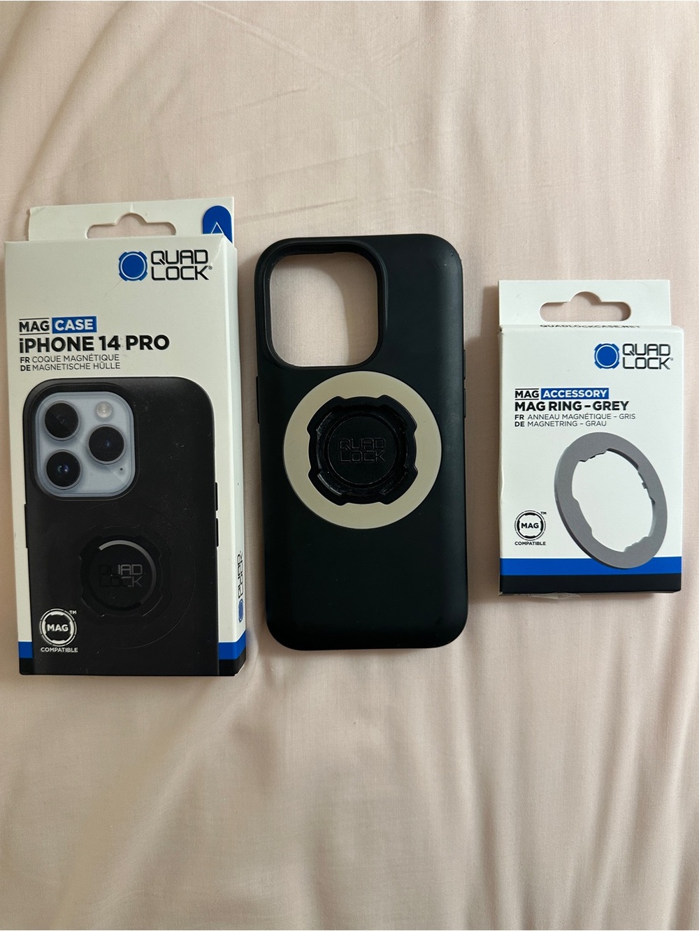 Quad Lock MAG Case for iPhone 14 Pro - Black with Grey Ring